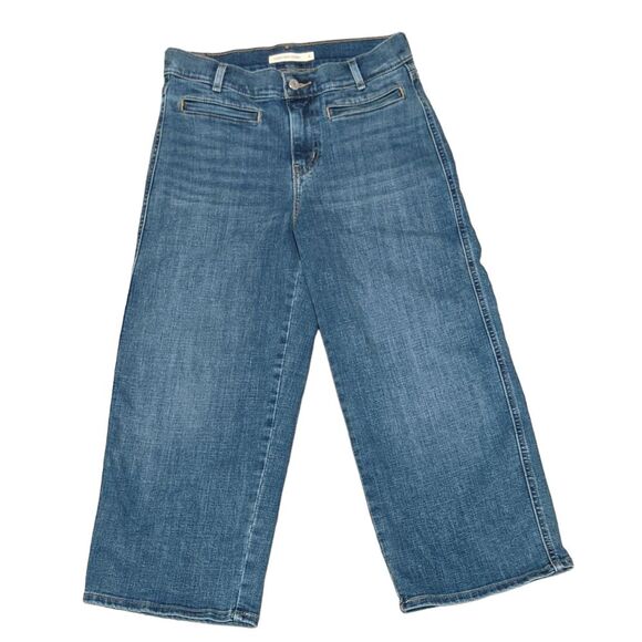 Levi's classic wide leg cropped zip fly jeans 4 - Picture 12 of 12